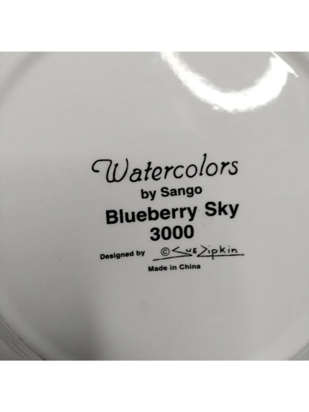 Sango Watercolor Blueberry Sky Salad Plates  7 3/4